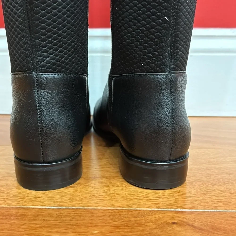 NWOT Cole Haan Dutchess Over The Knee Back Stretch Motorcycle Boots Black size 6